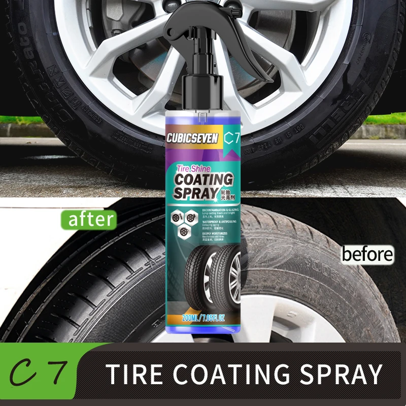 Car Tire Shine Brightener Auto Tire Polish Wheel Type Gloss Spray Tire Polish Sealing Wax Hydrophobic Coating Cleaner Car Wash