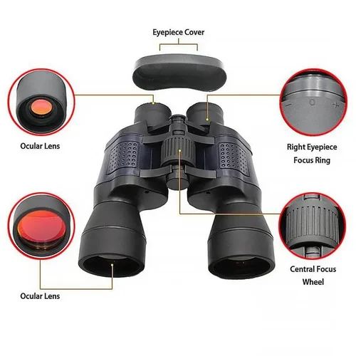 Imagen 2 del producto Binoculares de acampada 80X80, telescopio de turismo de gran aumento HD de largo alcance de 15000m, binoculares potentes de visión nocturna para caza