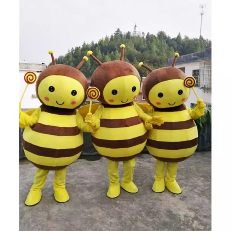 Bee Mascot Cosplay Costume Plush Cartoon Adult Fancy Dress Halloween Advertising Carnival Party Suits Walking Performance Props
