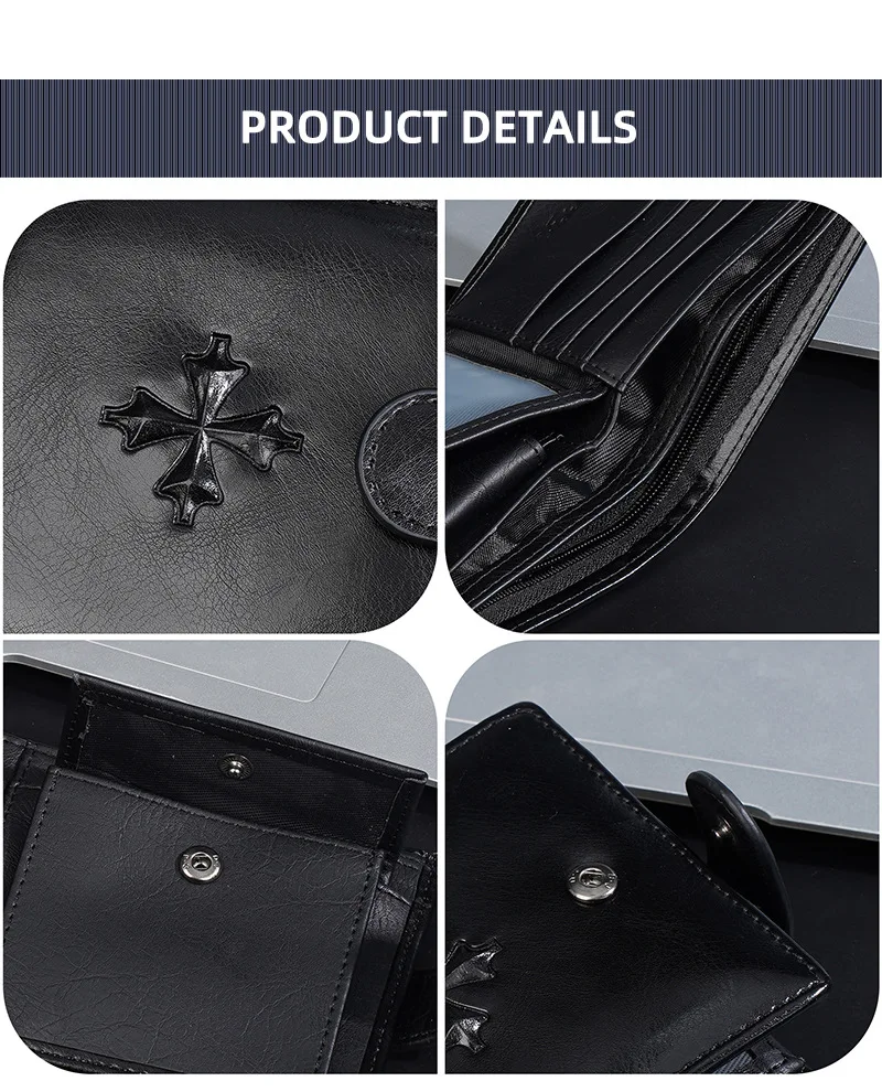 Baellerry Luxus Marke männer Kurze Brieftasche LOGO Druck Karte Tasche Zipper Männlichen Geldbörsen Vintage Münzfach Karte Halter Brieftaschen – Detail 19