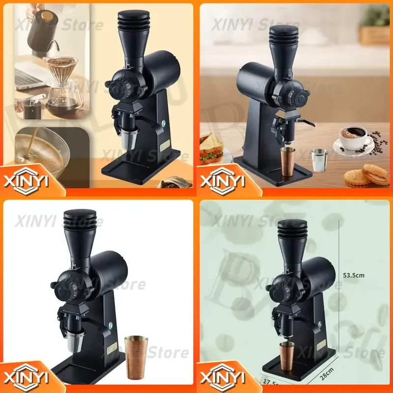90MM Burr Flat Burr Ghost Teeth Electric Espresso Grinder for Italian Hand Brew Coffee and Tea 110V 220V Blow Hopper Coffee