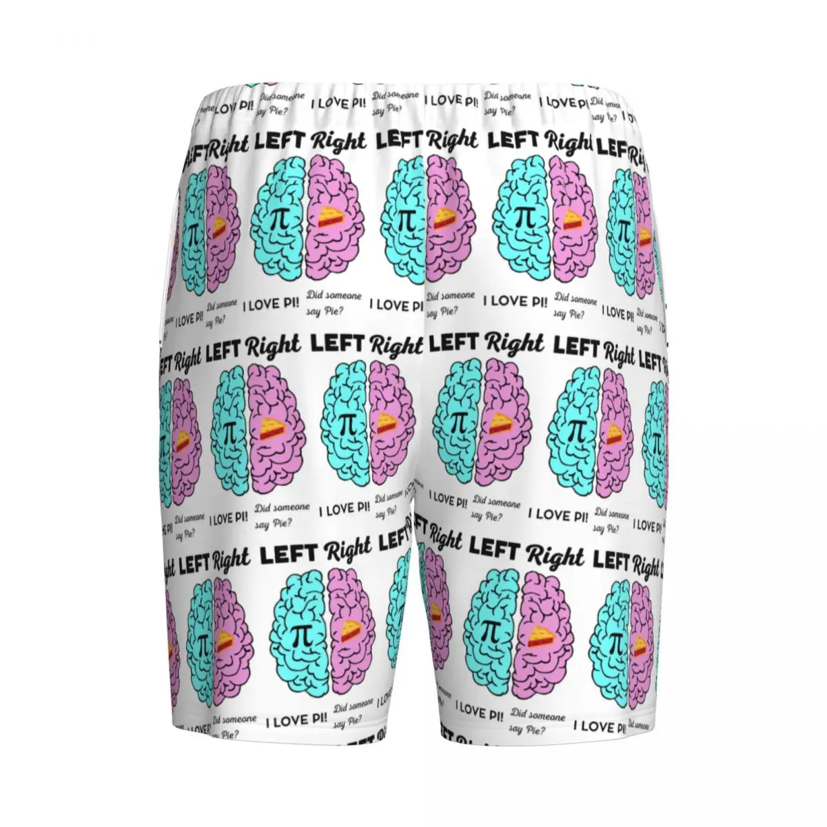 Custom Left Right Brain Hemisphere Pi Pie Math Joke Shorts Sleeping Pants Men Pajama Pants Lounge Sleep Sleepwear Bottoms