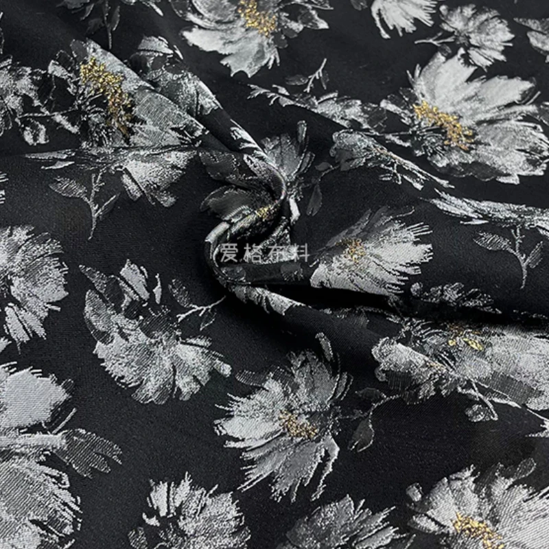 Relief Flower Jacquard Fabric for Dress Coat Clothing Fashion Designer Diy Sewing Material Cloth Handmade Wholesale