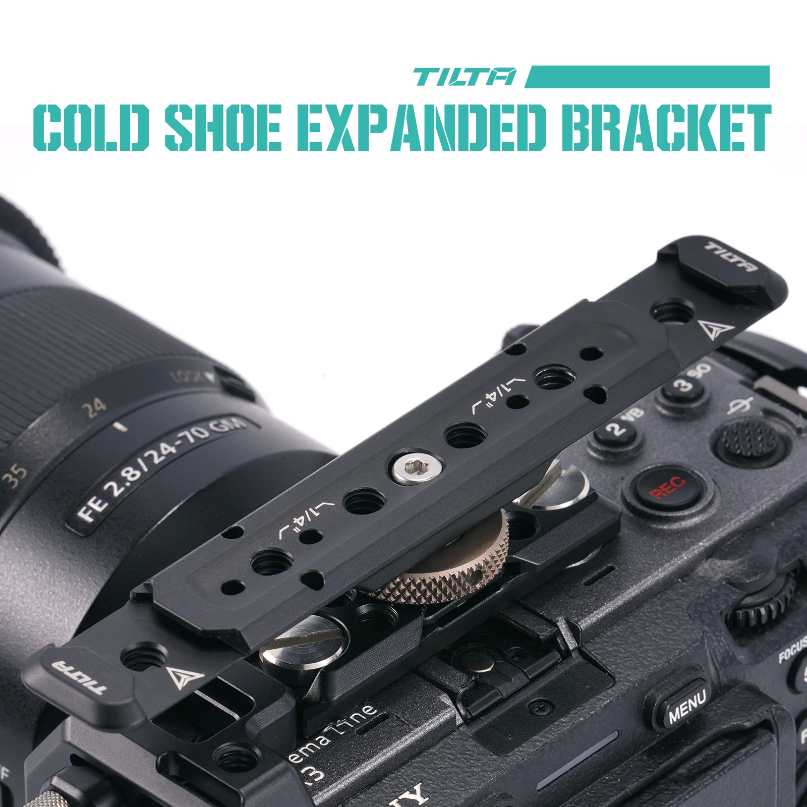 TILTA TA-CEB-B Dual Cold Shoe Expanded Bracket 1/4’‘-20 Threads NATO rail Adjustable Cold Shoe Accessory Mounting Brackets