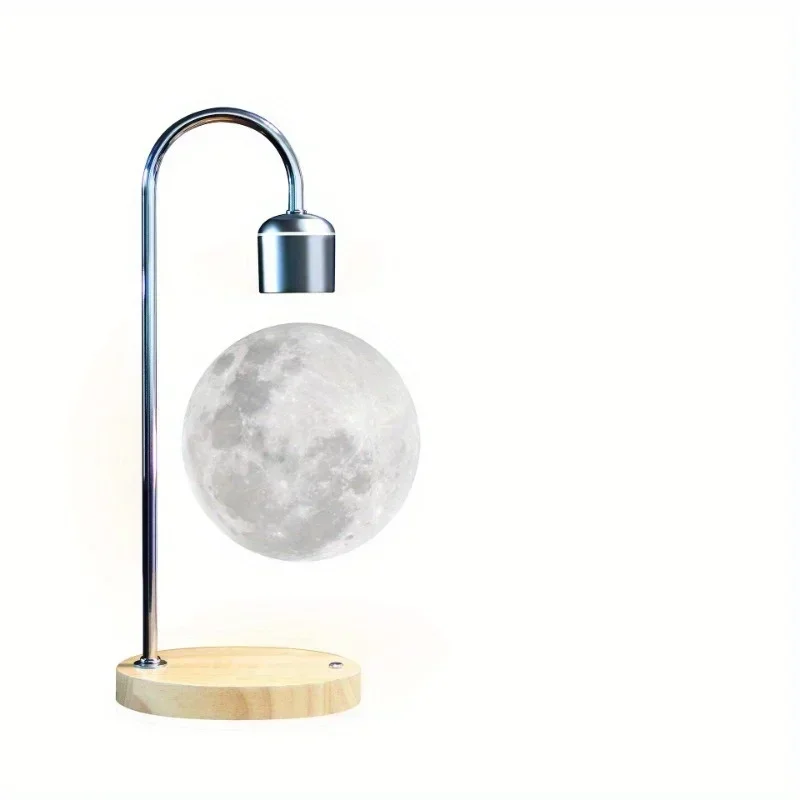 Creative Magnetic Levitation Moon Lamp for Home Decoration and LED Night Light with Wireless Charging