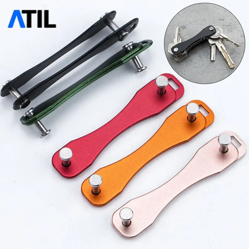 1pc Mini Keychain Smart Key Chain Compact Metal Decorative Key Clip Aluminum Organizer Outdoor Keys Holder Clip Tools