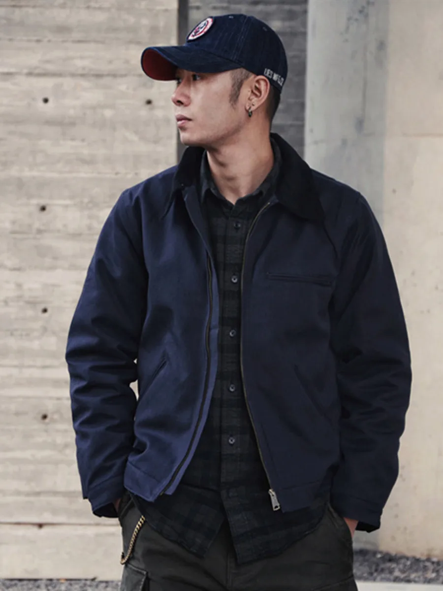 

Мужская хлопковая куртка Detroit: повседневная, утепленная, с воротником-стойкой, в стиле пэчворк, осенне-зимняя, рабочая одежда