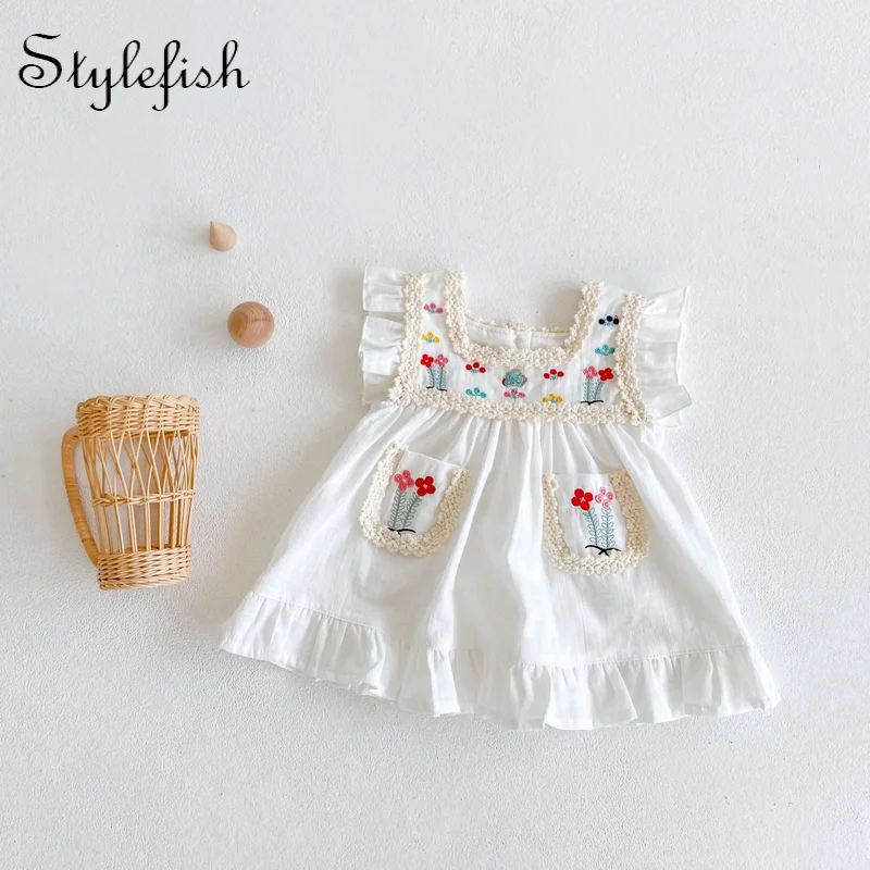 INS New summer dresses for baby girls dresses for summer season baby girl Embroidered dresses skirt jumpsuit flower