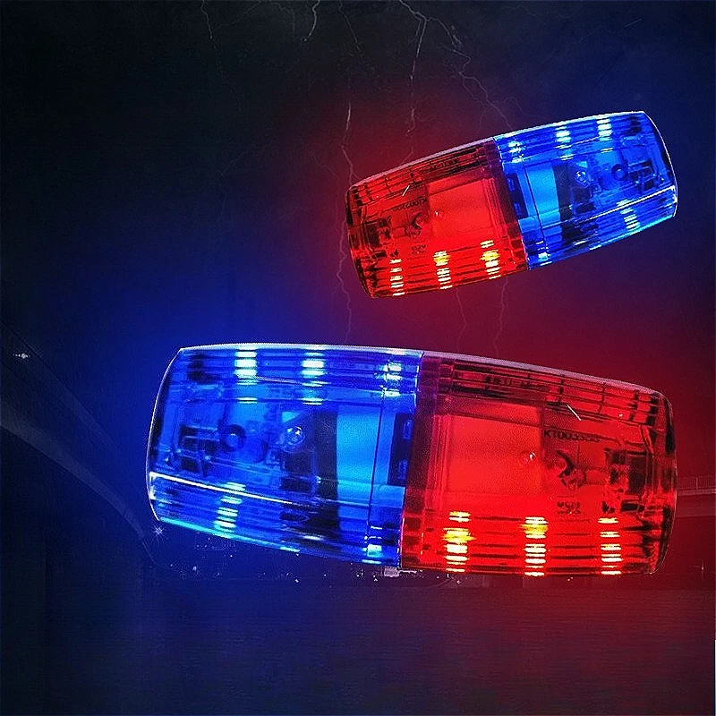 LED Red Blue Caution Emergency Police Light Flashing Shoulder Lamp USB Rechargeable Shoulder Warning Safety Torch Bike Tail Lamp
