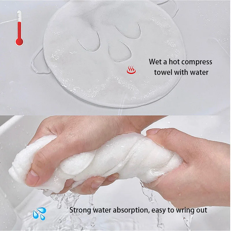 Skin Care Mask Cotton Hot Compress Towel Wet Compress Steamed Face Towel Opens Skin Pore Clean Compress Beauty Facial Care Tools