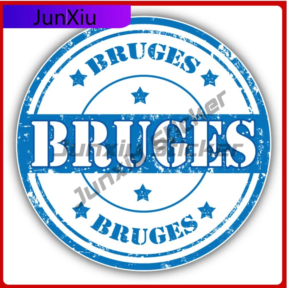 

Bruges City Belgium Creative Sticker Stamp Car Decal Bumper Stickers Cute Style Bumper Use For Rear Wi Auto Styling Accessory