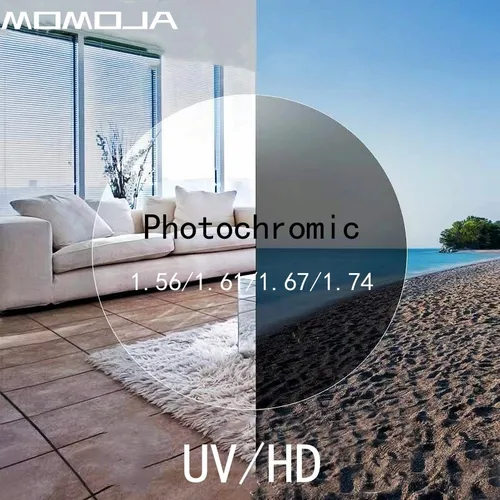 MOMOJA 1,56/1,61/1,67/1,74 antiarañazos antirreflectante antiultravioleta HD miopía hipermetropía camaleón lente fotocromática 1 par