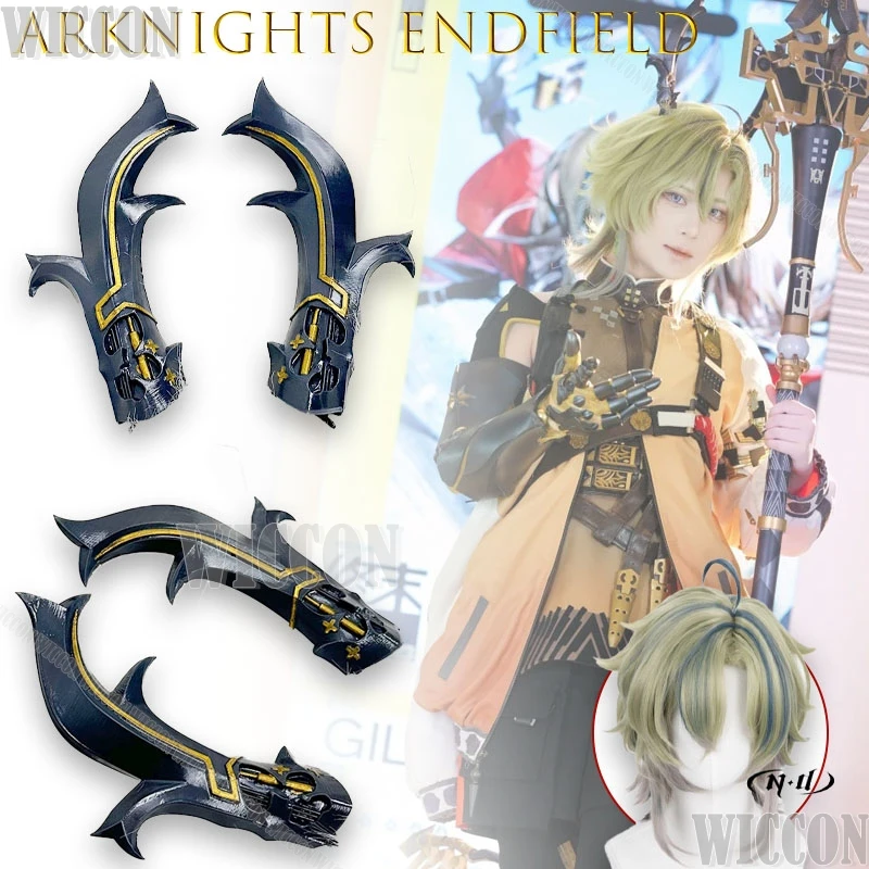Marke Lifeng Arknights Endfield Cosplay Perücke Haarteil Comic-con Cosplayer Halloween-Thema Halloween Horn Navidad Karneval
