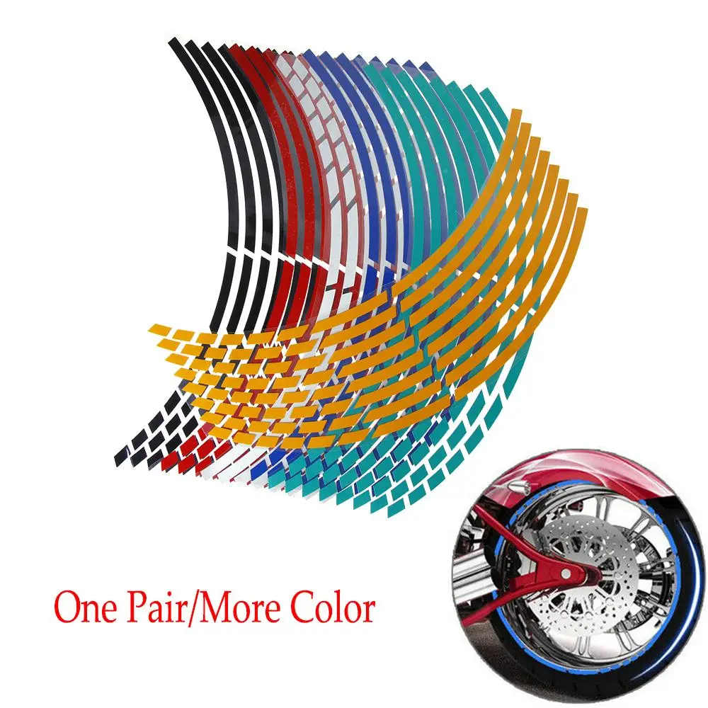 Hot Wheel Sticker Reflective Rim Tape Motorbike  Decals Tire Strips Wheel Decoration Accessories