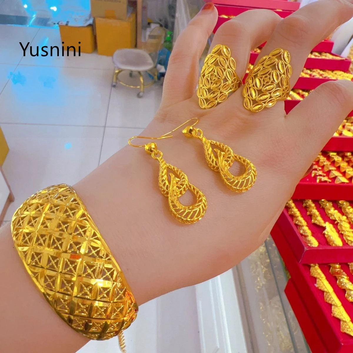 Nowy Francuski Dubajski Luksus – Women'S Fashion Rings Gold recenzja i cena