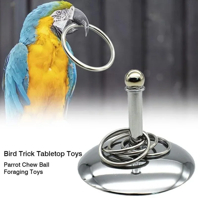 Bird Trick Tabletop Toys Training Basketball Stacking Ring Sets Parrot Chew Ball Foraging Play Gym Playground