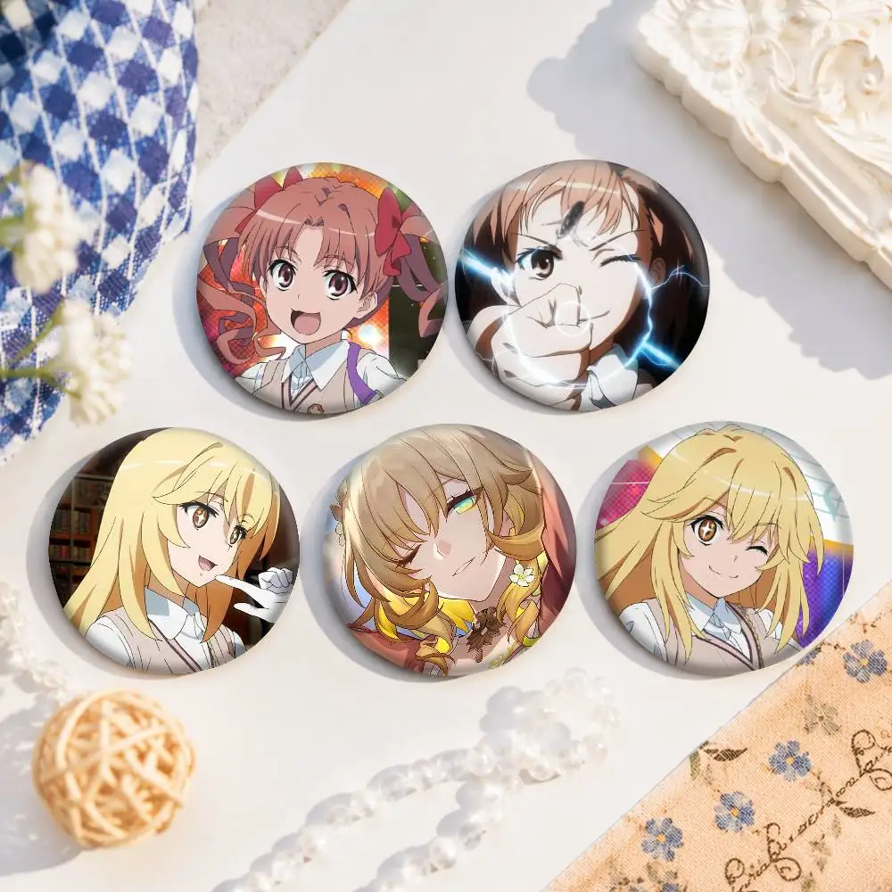A-A Certain Scientific Railgun Anime Round Badges, Brooches, Clothing Accessories, Birthday Gifts, Anime Conventions