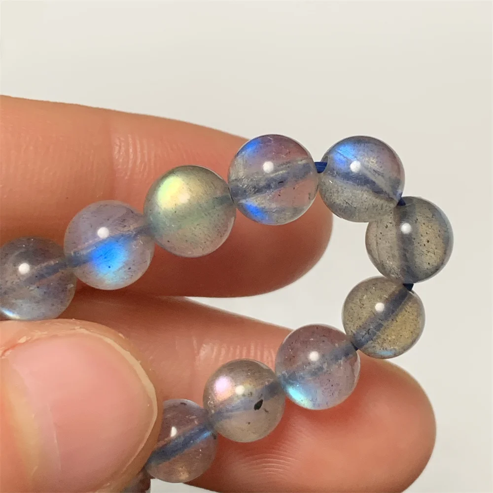 

1Piece Natural Colorful Rainbow Labradorite Bracelets Women 7MM Beads Yellow Blue Light Labradorite Strand Transparent Stones