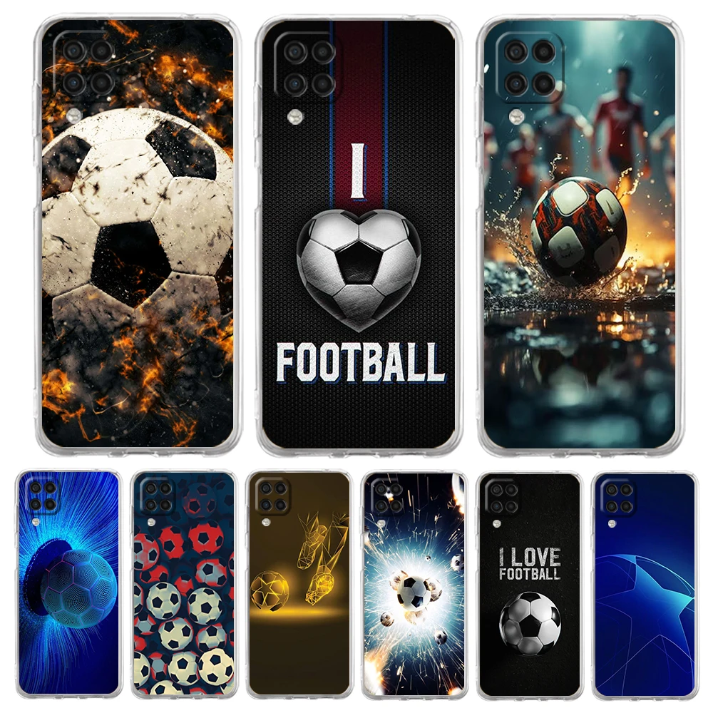 Football Sport Soccer Case for Samsung Galaxy A13 A22 A32 A52 A53 A72 A51 A71 A11 A31 A41 A01 A21S 5G Transparent Silicone Shell