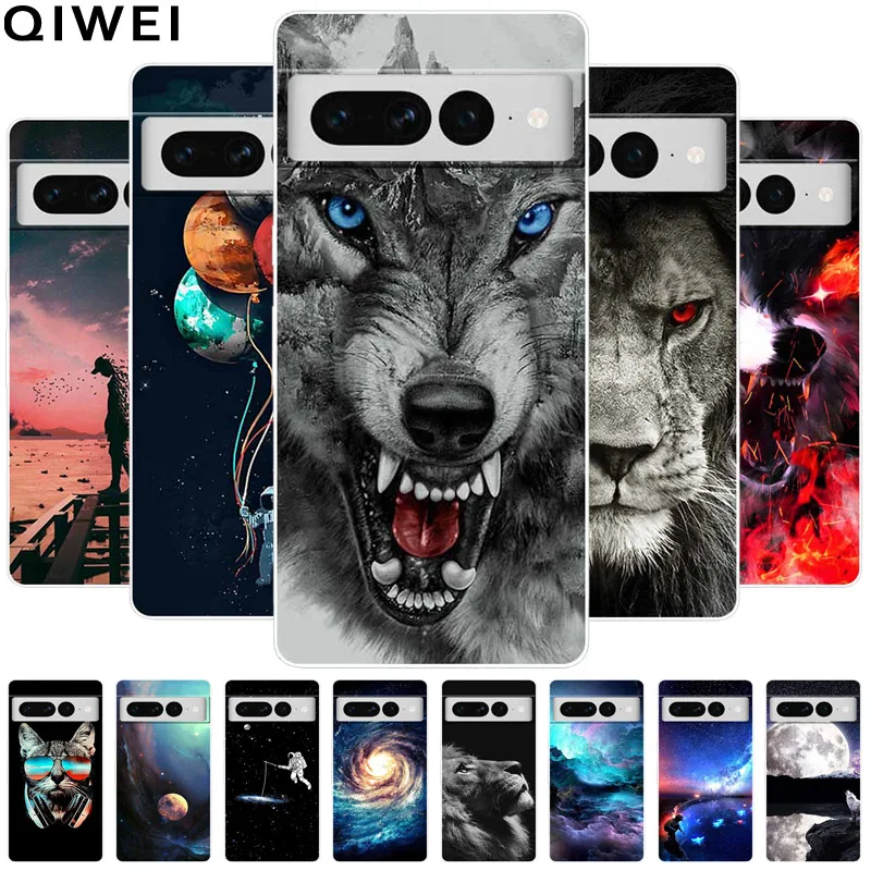 Etui na Google Pixel 8 Pro / 7 7Pro Cover Pixel 8Pro Silicone Soft TPU Clear Funda dla Google Pixel 8 5G Phone Shells Animals