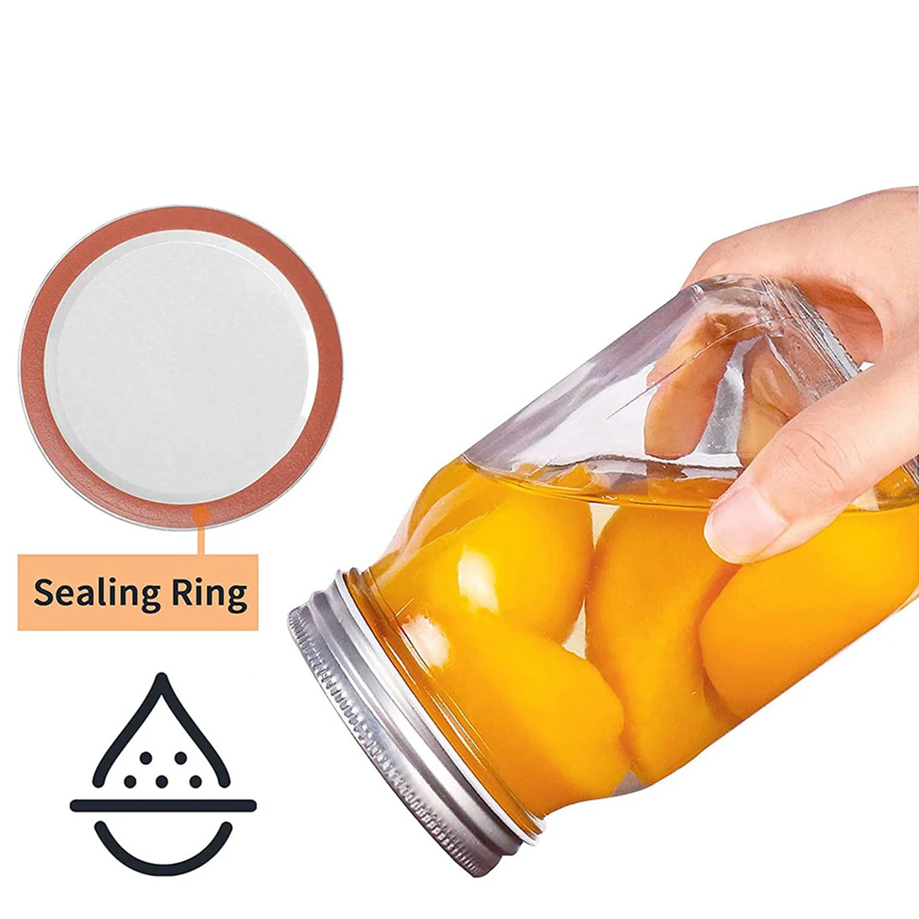 RIRI 100Pcs 70mm Regular Mouth Canning Lids for Ball,Jars Split -Type Metal Jar Lids for Canning,for Regular Mouth Jars