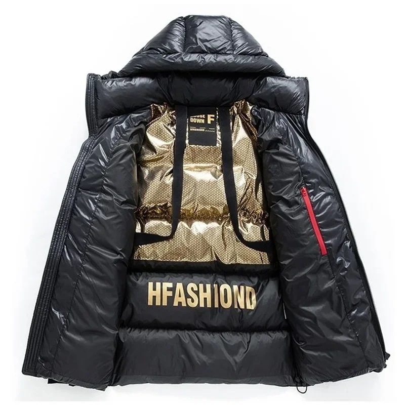 New Men\'s Hooded Goose Down Jacket for Autumn and Winter Luxury Fashion Leisure Outdoor Waterproof and Warm Down Jacket