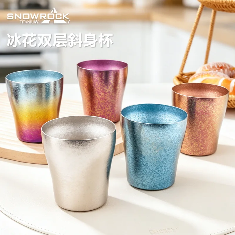 200ml Pure Titanium Beer MUG / Water Cup,Single-layer Thickened,Outdoor Drinking ware For Camping,Home,Antibacterial,Lightweight