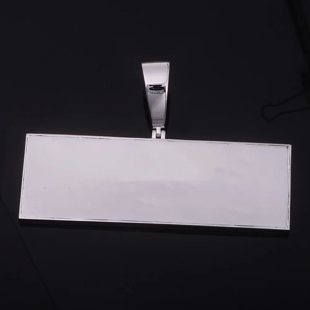 ESKEEM Customized Letter Pendant Necklace with 5A Cubic Zirconia s925 Silver Big Prong Iced Out Name Plate Pendant Chain