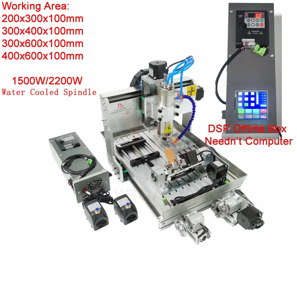 

2200W CNC 3040 5 Axis 6040 PCB 3020 Metal With Water Sink Offline Control