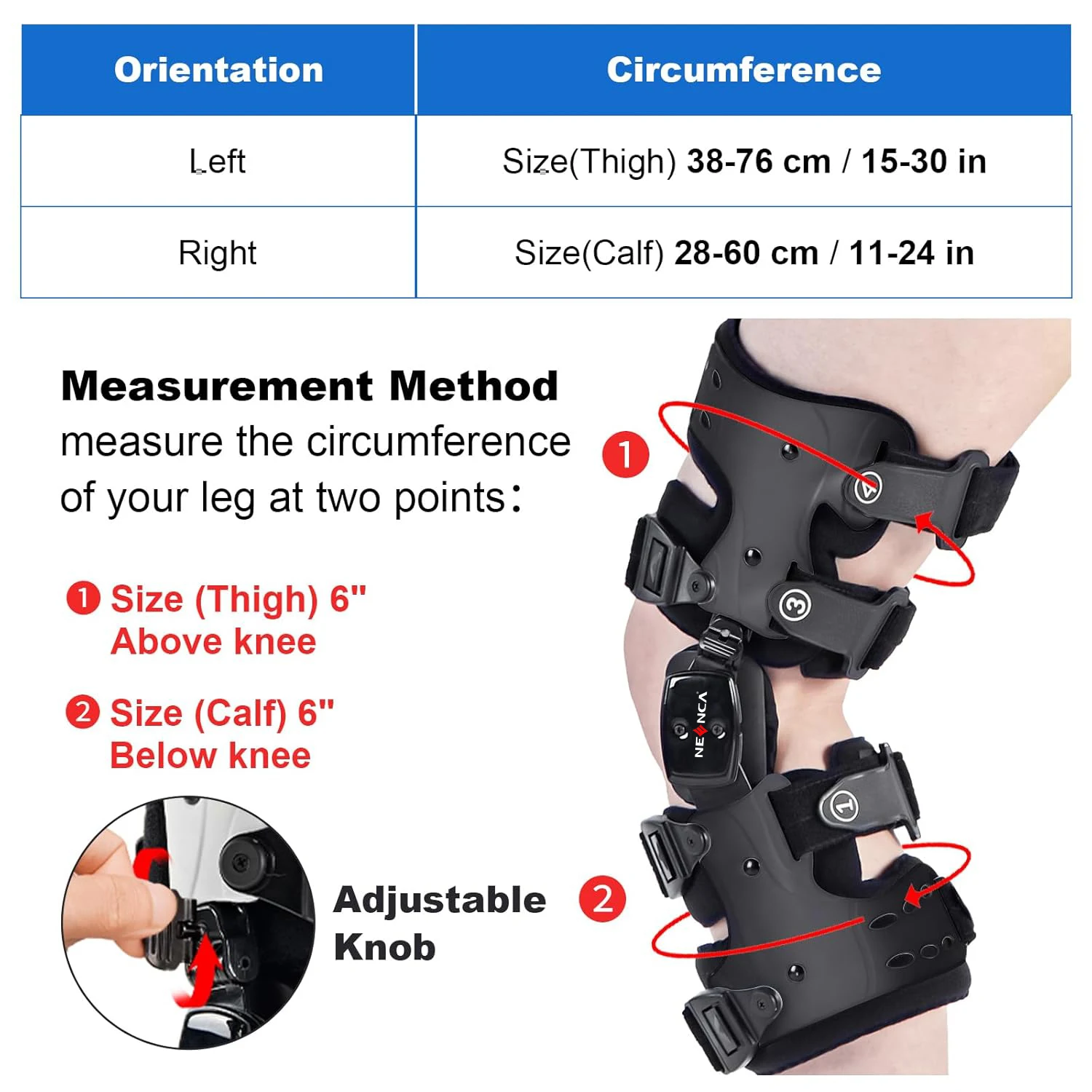 NEENCA OA Unloader Knee Brace Pain Relief & Knee Support for ACL & Meniscus Injury Joint and Patella Stability for Men and Women