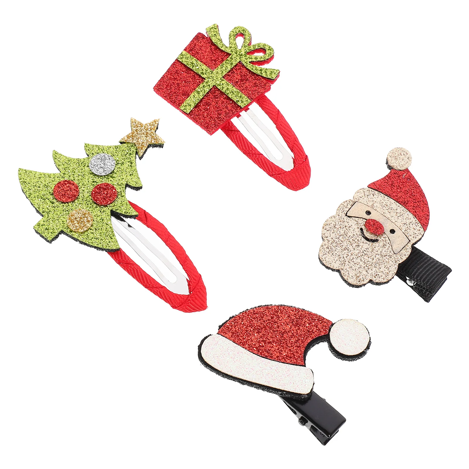 

2 set Christmas Hair Clips Kids Hairpin Cartoon Festival Barrettes Zinc Alloy Child Accessories Christmas Party Props Non-fading