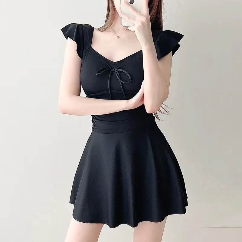 New One-piece Dress Swimsuit Women's Sports Conservative Slimming and Plump Swimsuit