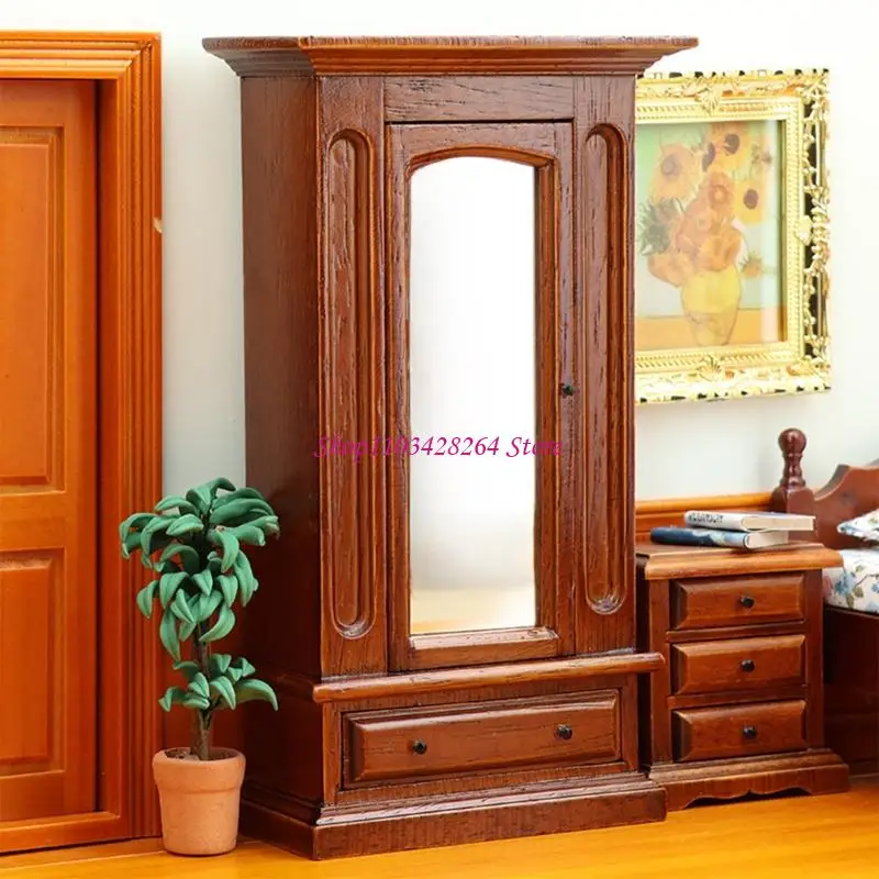 

Cabinet Miniature Full Mirror for 1:12 Scale Dollhouses, Perfect for Role Play and Display Realistic Furniture