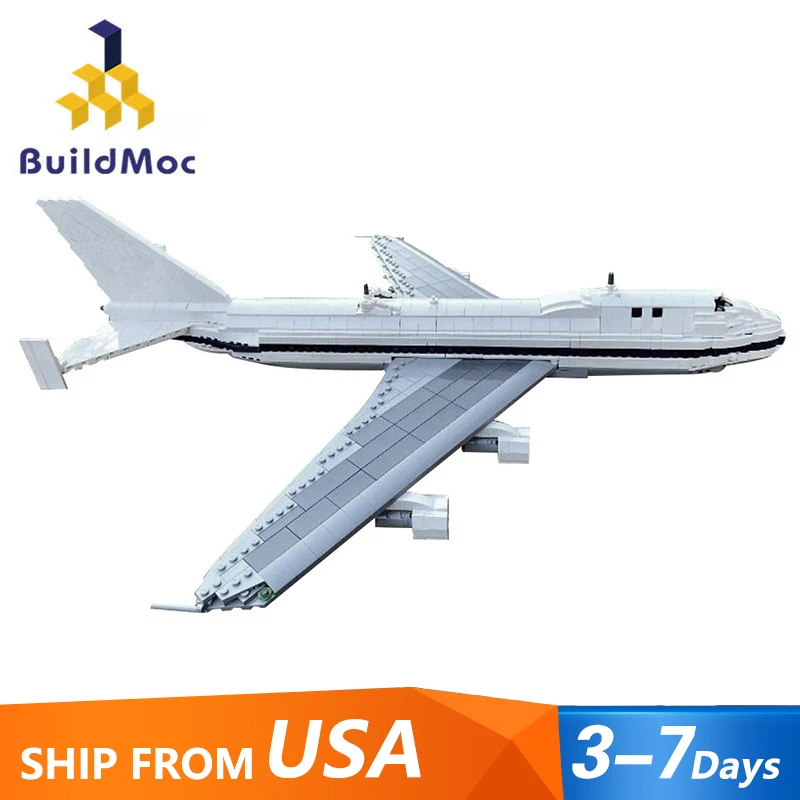 Moc 747 Shuttle Carrier Airplane Building Blocks Set 1583PCS Air Transport Aircraft Bricks Model Toy for Children Birthday Gifts