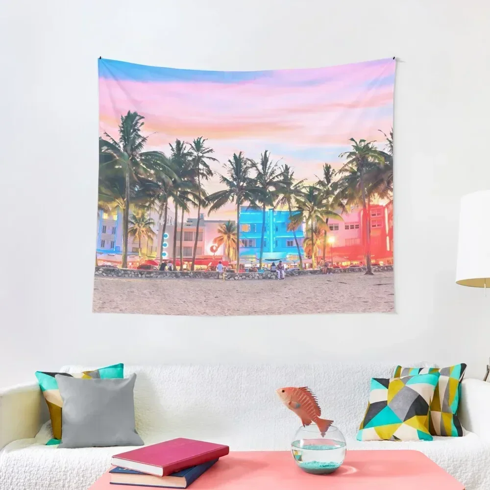 Ocean Drive, Miami Beach Tapestry Room Decor Aesthetic Home Decorators Tapestry