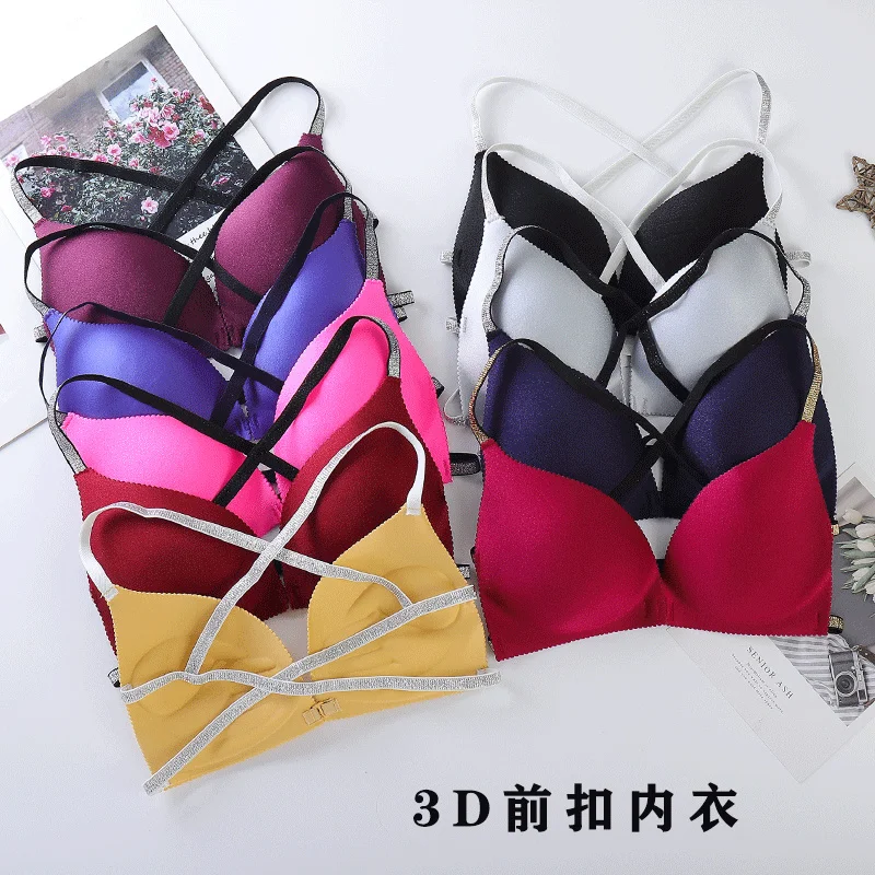 Soutien-gorge Push Up sans couture pour femme, lingerie sexy 3D, haut dos nu, brassière de sport, sous-vêtements, grande sangle arrière, gilet