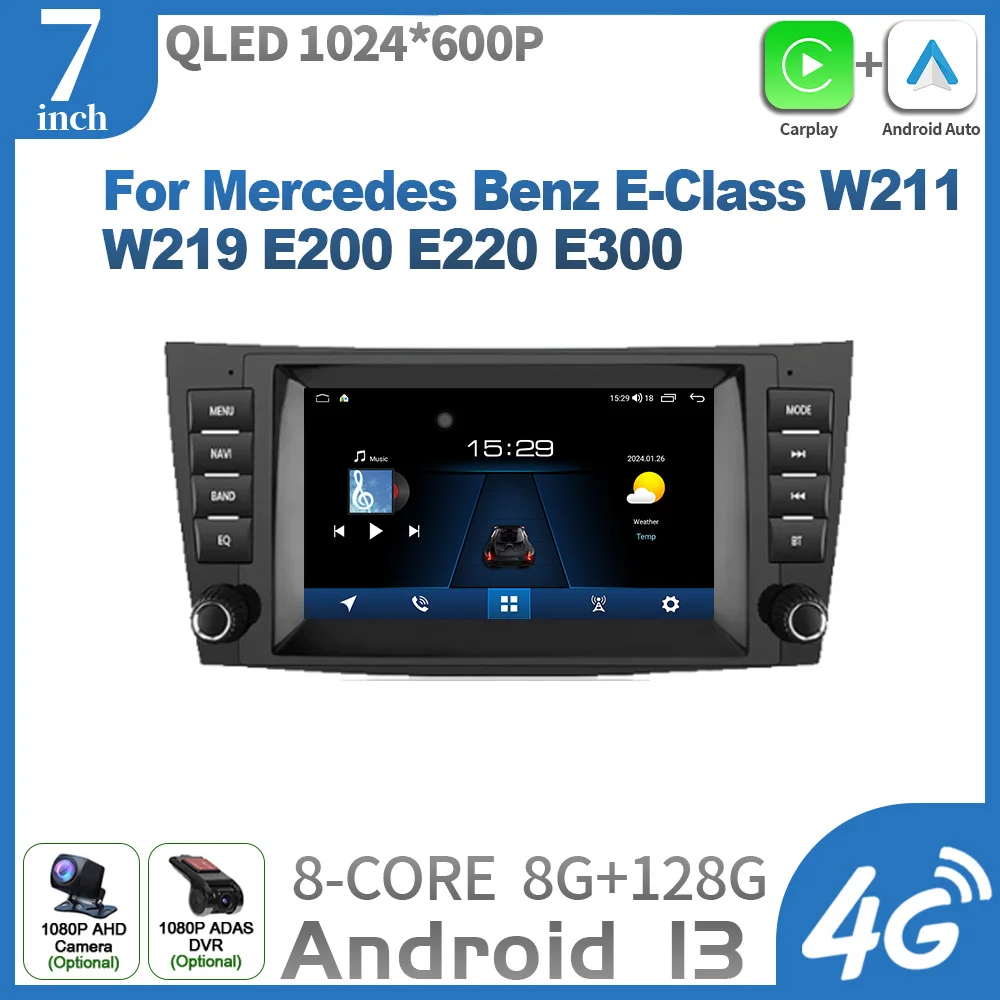 

Автомагнитола 7 дюймов для Mercedes Benz E-Class W211 W219 E200 E220 E300 Android Carplay автомобильный мультимедиа RDS GPS 4 + 64 Гб экран стерео