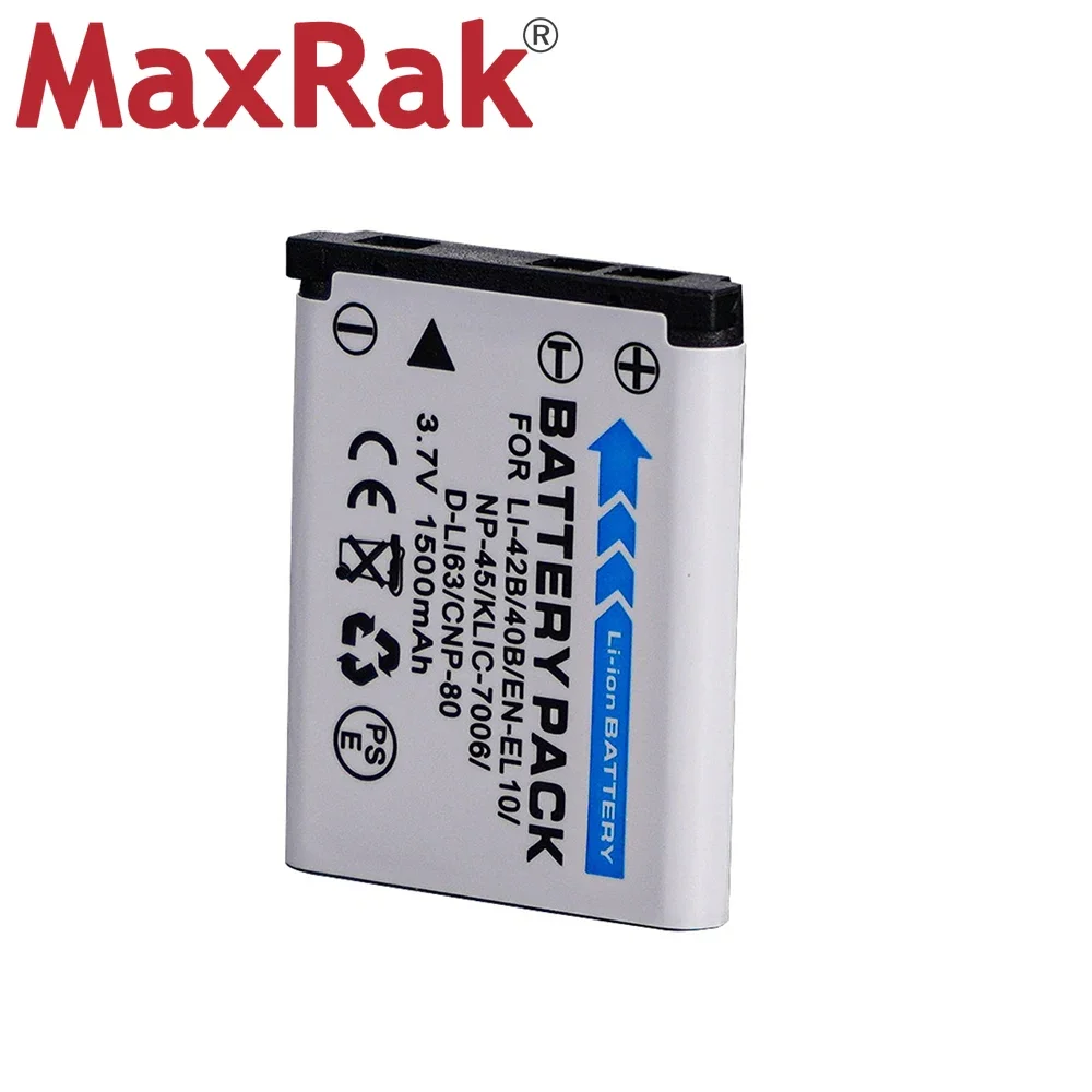 1500mAh Replacement Battery for Fuji NP-45 NP-42 CNP-80 KLIC-7006 D-LI63 EN-EL10 NP-80 LI-42B/40 Camera Batteries