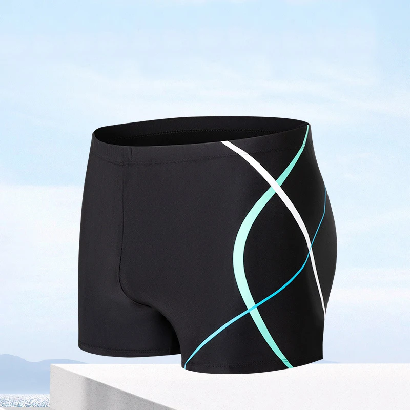 Plus Size Men‘s Swimming Trunks Wear Surf Quick-drying Sports Briefs Bathing Beach Shorts Fashion Swimwear