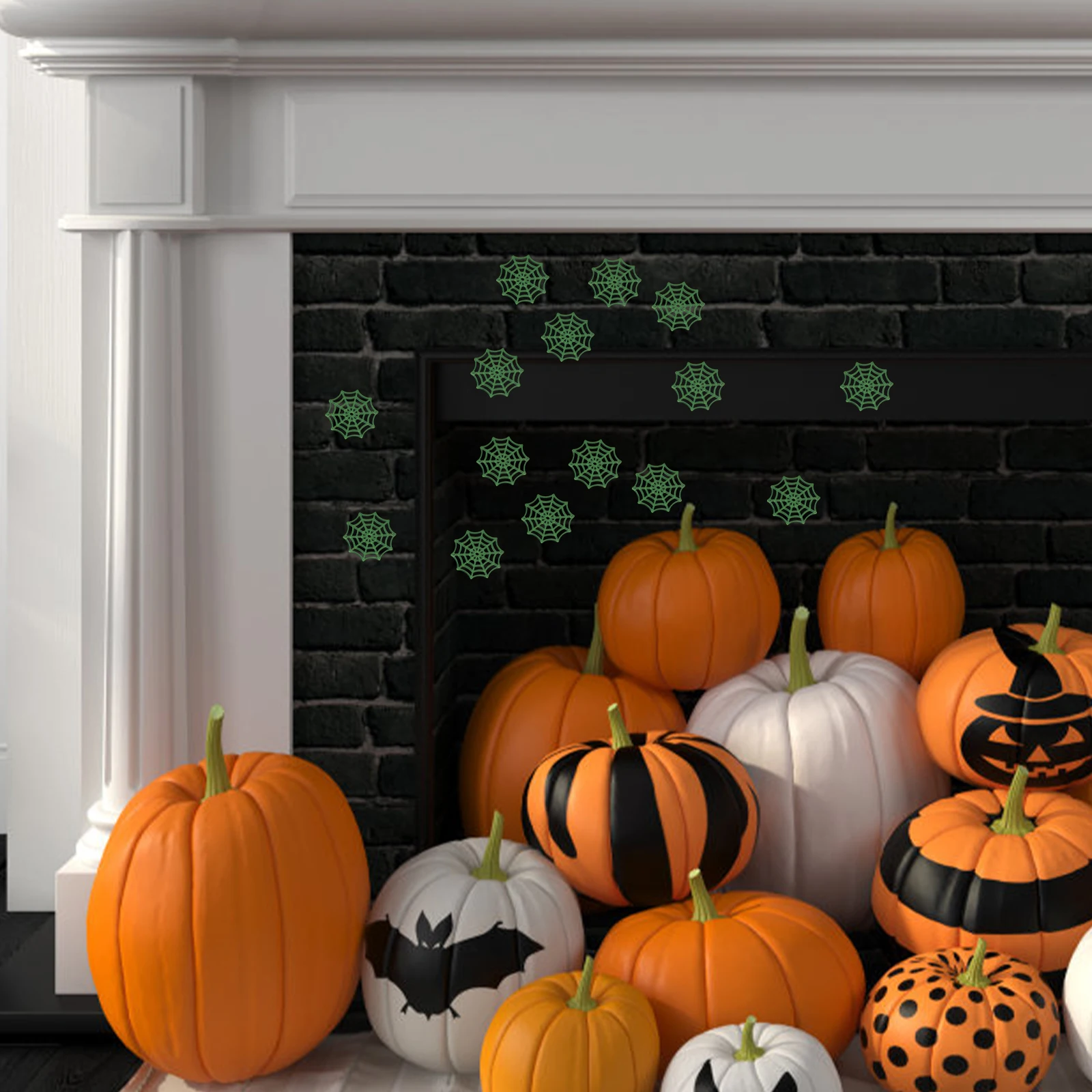 

50Pcs Halloween Party Favors Luminous Plastic Spider Web Cobweb Decorations Haunted Atmosphere Supplies Luminous Spider Web