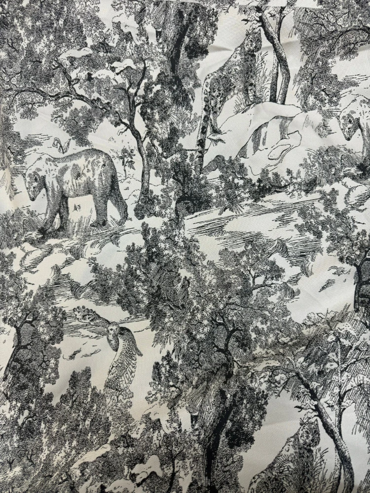 Jacquard Fabric Ink Style Off White Sketch Chinese Style Clothing Dres Design Fabrics for By The Meter Diy Wholesale Cloth