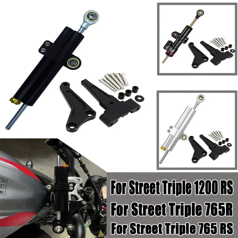 For Street Triple 1200 RS Motorcycle Modified Steering Damper Stabilizer Mounting Bracket Support Kit Triple 765S 765R 765RS
