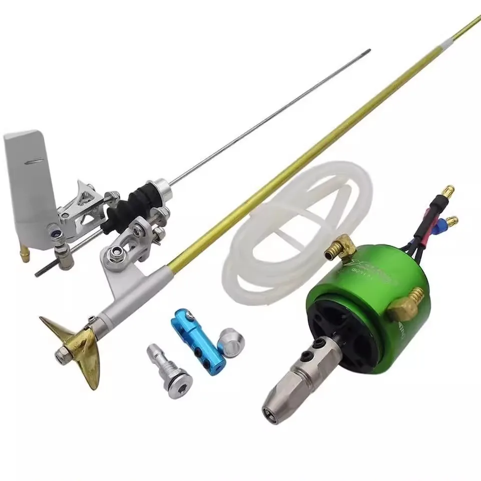

RC Boat Parts 3.18mm Flex Shaft Bracket Rudder 30mm 2-blade Copper Propeller 2835 Brushless Motor Power Kit