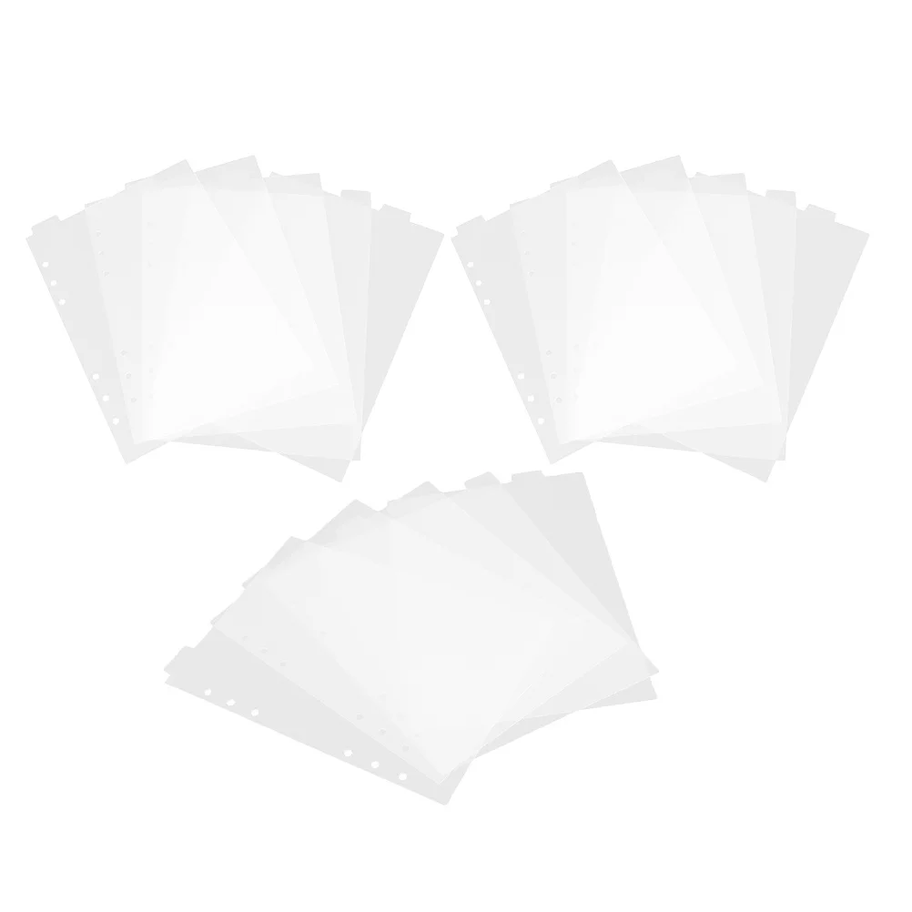 

3 set A5 Clear Binder Dividers 6 Holes Index Tabs For Notebook Planner File Separator Page Tabs Divider Insert Office School