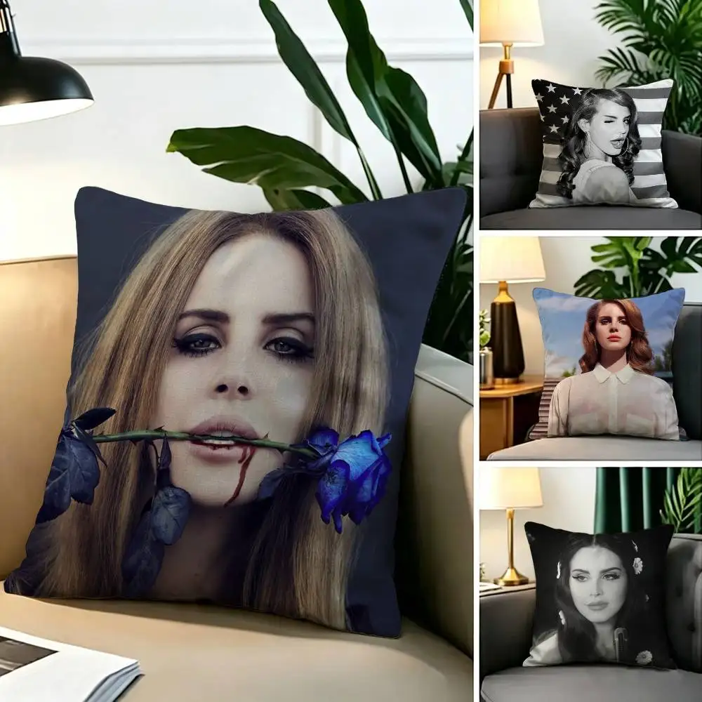Lana D-Del Rey Pin  Pillow Case Square Double-Sided Sofa Cushion Cover Bedroom Bedside Pillow
