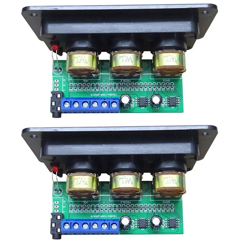 Superior-2X Digital Power Amplifier Board Stereo Amp NS4110B Sound Amplifier 2X20W HIFI Amplificador Treble Bass Tone, With Pane