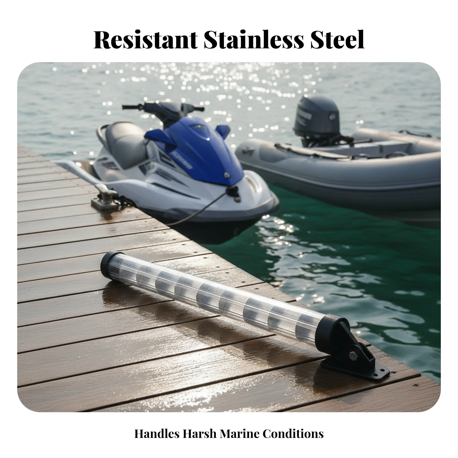 505 Mm Marine Safety Gear Radio Wave Reflector Tube Cylindrical Black End Caps Stainless Steel Radio Wave Reflector