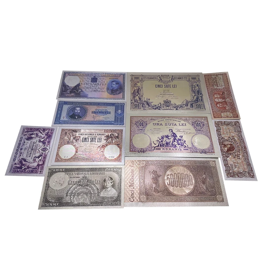 Romanian Gold Banknote Currency 1-1000 Lei   Romania Silver Banknote For Gifts and Collection