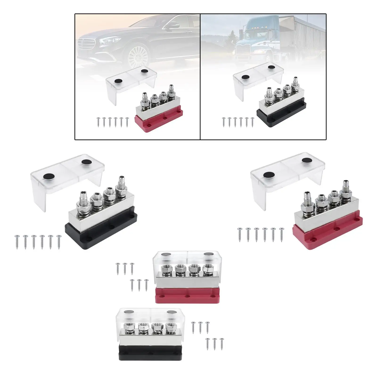 ボート用大電流ターミナルブロック,バスバー,4スタッド分配ブロック,取り付けが簡単,スペアパーツ付属品,600a