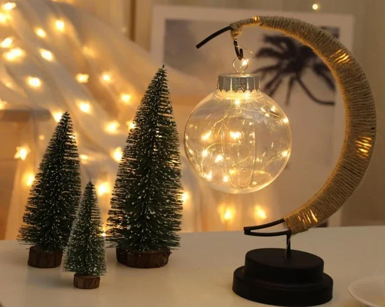 

3D Realistic Lunar Lamp - Magical Half Moon LED Hanging Night Light, USB Rechargeable, Ideal for Kids' Bedroom
